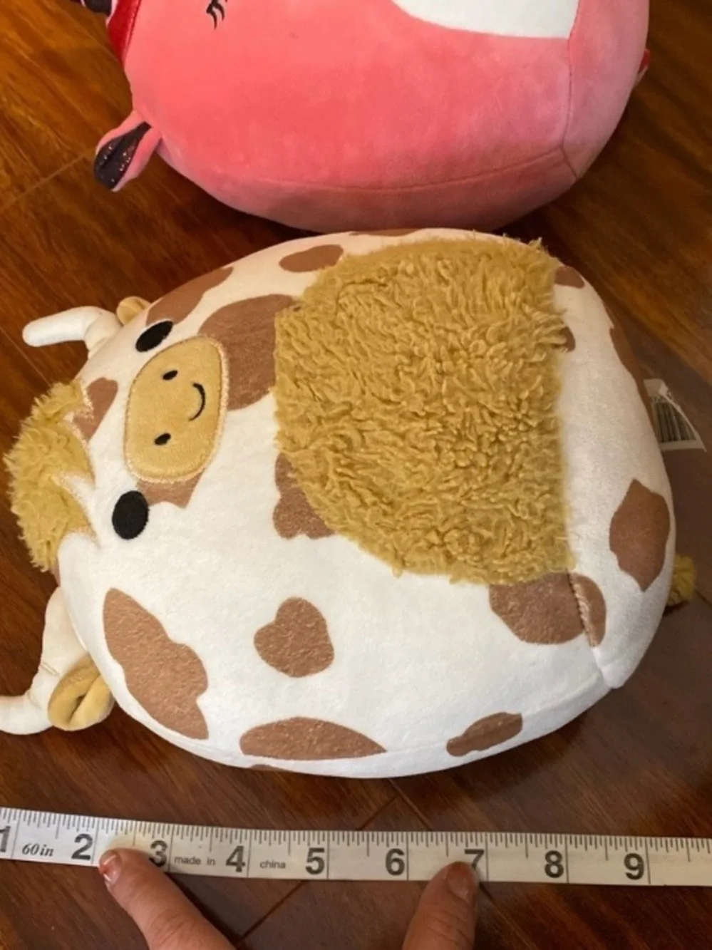 Squishmallows Pink and Brown Cow Plush Pillow Pair